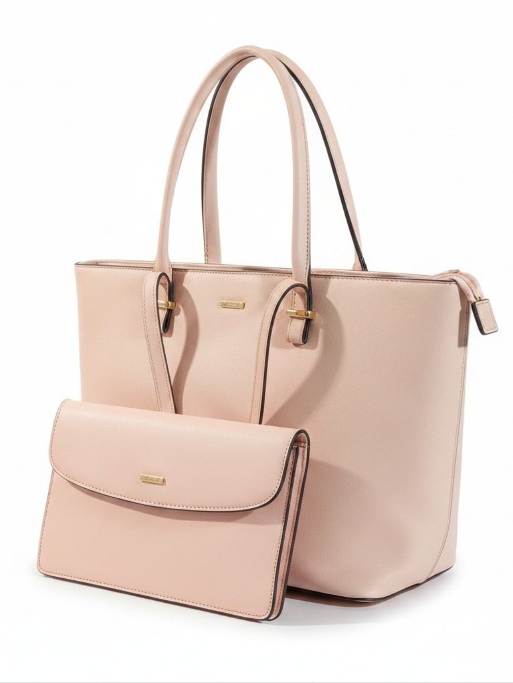 Lovevook Women’s Blush Pink Tote Bag with Gold Hardware